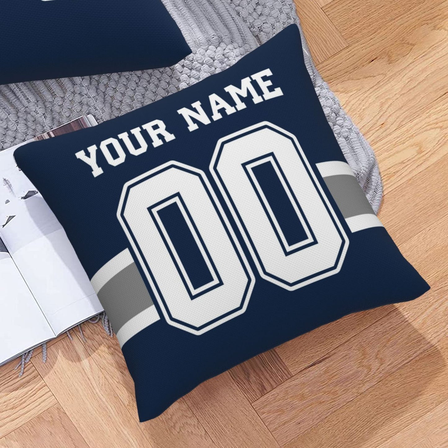 Customized Dallas Cowboys Football Team Decorative Throw Pillow Case Print Personalized Football Style Fans Letters & Number Navy Pillowcase Birthday Gift