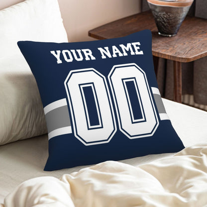 Customized Dallas Cowboys Football Team Decorative Throw Pillow Case Print Personalized Football Style Fans Letters & Number Navy Pillowcase Birthday Gift