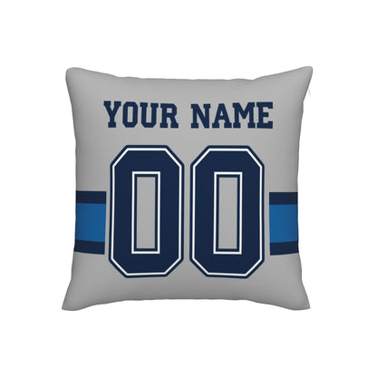 Customized Dallas Cowboys Football Team Decorative Throw Pillow Case Print Personalized Football Style Fans Letters & Number Grey Pillowcase Birthday Gift