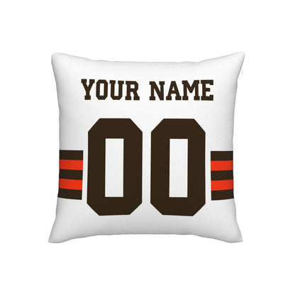 Customized Cleveland Browns Football Team Decorative Throw Pillow Case Print Personalized Football Style Fans Letters & Number White Pillowcase Birthday Gift