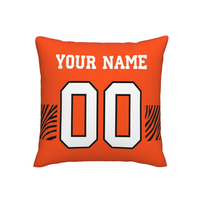 Customized Cincinnati Bengals Letters Decorative Pillows Case Custom Game Pillowcase Name Number Block Print Square Art Deco Throw Pillow