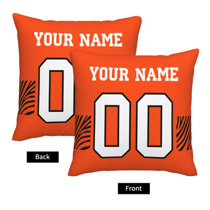 Customized Cincinnati Bengals Letters Decorative Pillows Case Custom Game Pillowcase Name Number Block Print Square Art Deco Throw Pillow