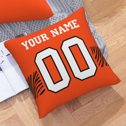 Customized Cincinnati Bengals Letters Decorative Pillows Case Custom Game Pillowcase Name Number Block Print Square Art Deco Throw Pillow