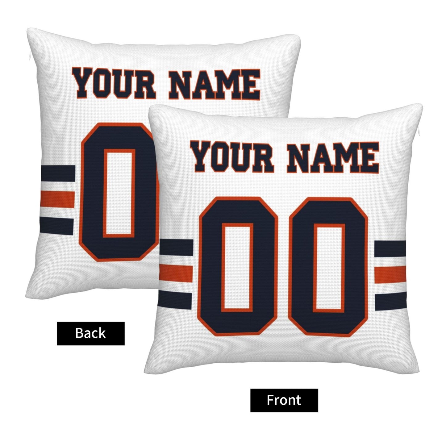 Customized Chicago Bears Football Team Decorative Throw Pillow Case Print Personalized Football Style Fans Letters & Number White Pillowcase Birthday Gift