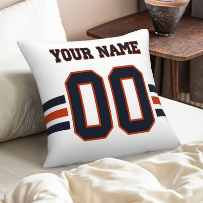 Customized Chicago Bears Football Team Decorative Throw Pillow Case Print Personalized Football Style Fans Letters & Number White Pillowcase Birthday Gift