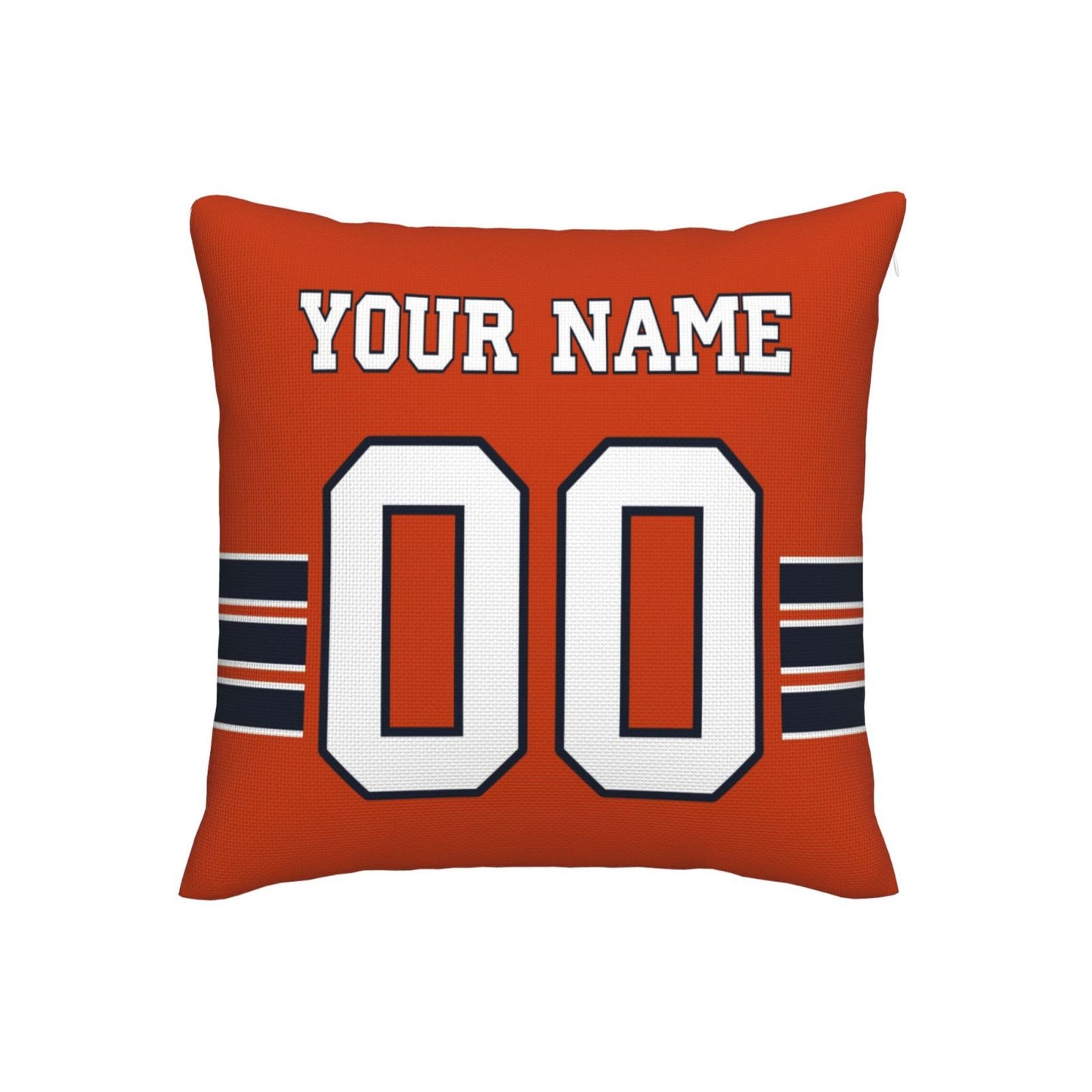 Customized Chicago Bears Letters Decorative Pillows Case Custom Game Pillowcase Name Number Block Print Square Art Deco Orange Throw Pillow