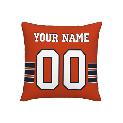 Customized Chicago Bears Letters Decorative Pillows Case Custom Game Pillowcase Name Number Block Print Square Art Deco Orange Throw Pillow