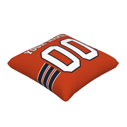 Customized Chicago Bears Letters Decorative Pillows Case Custom Game Pillowcase Name Number Block Print Square Art Deco Orange Throw Pillow