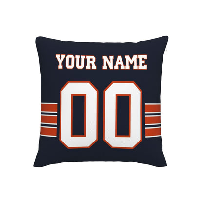 Customized Chicago Bears Football Team Decorative Throw Pillow Case Print Personalized Football Style Fans Letters & Number Navy Pillowcase Birthday Gift