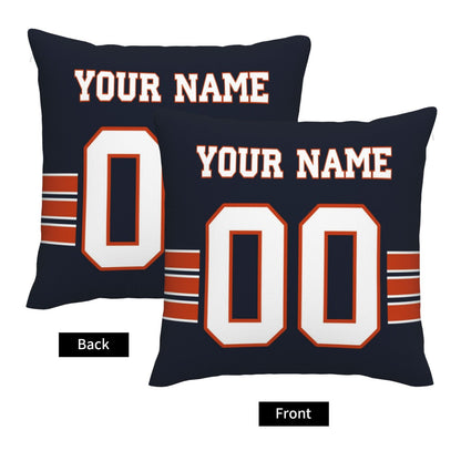 Customized Chicago Bears Football Team Decorative Throw Pillow Case Print Personalized Football Style Fans Letters & Number Navy Pillowcase Birthday Gift