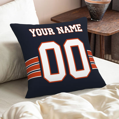 Customized Chicago Bears Football Team Decorative Throw Pillow Case Print Personalized Football Style Fans Letters & Number Navy Pillowcase Birthday Gift