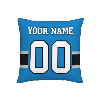 Customized Carolina Panthers Football Team Decorative Throw Pillow Case Print Personalized Football Style Fans Letters & Number Blue Pillowcase Birthday Gift