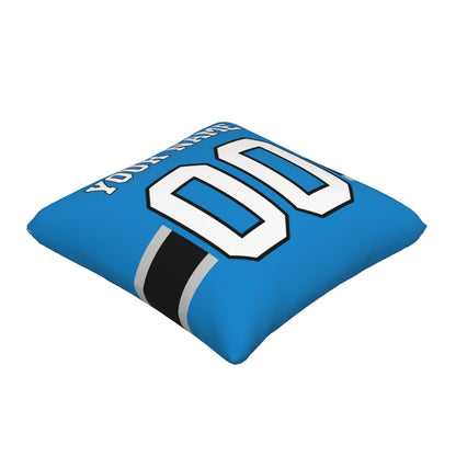 Customized Carolina Panthers Football Team Decorative Throw Pillow Case Print Personalized Football Style Fans Letters & Number Blue Pillowcase Birthday Gift