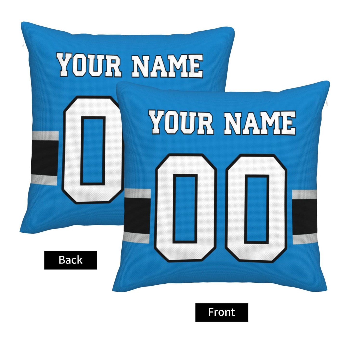 Customized Carolina Panthers Football Team Decorative Throw Pillow Case Print Personalized Football Style Fans Letters & Number Blue Pillowcase Birthday Gift