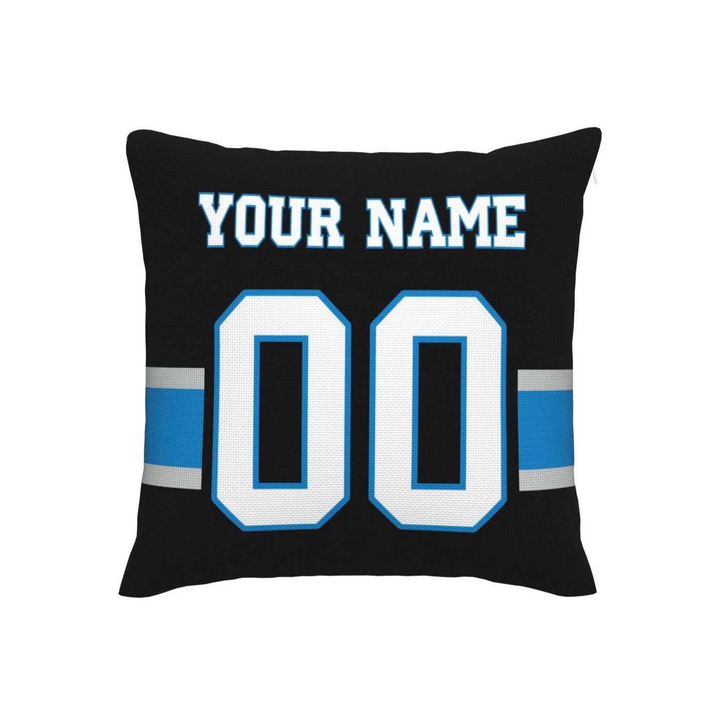 Customized Carolina Panthers Football Team Decorative Throw Pillow Case Print Personalized Football Style Fans Letters & Number Black Pillowcase Birthday Gift