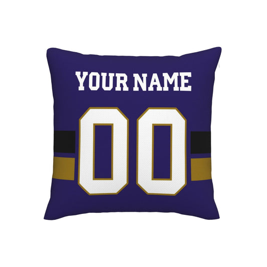 Custom Purple Baltimore Ravens Football Team Decorative Throw Pillow Case Print Personalized Football Style Fans Letters & Number Birthday Gift