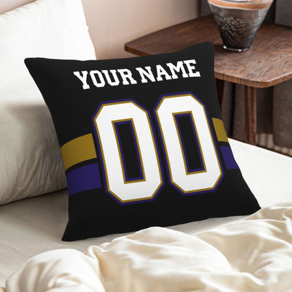 Baltimore Ravens Letters Decorative Pillows Case Custom Game Pillowcase Name Number Block Print Square Art Deco Throw Pillow