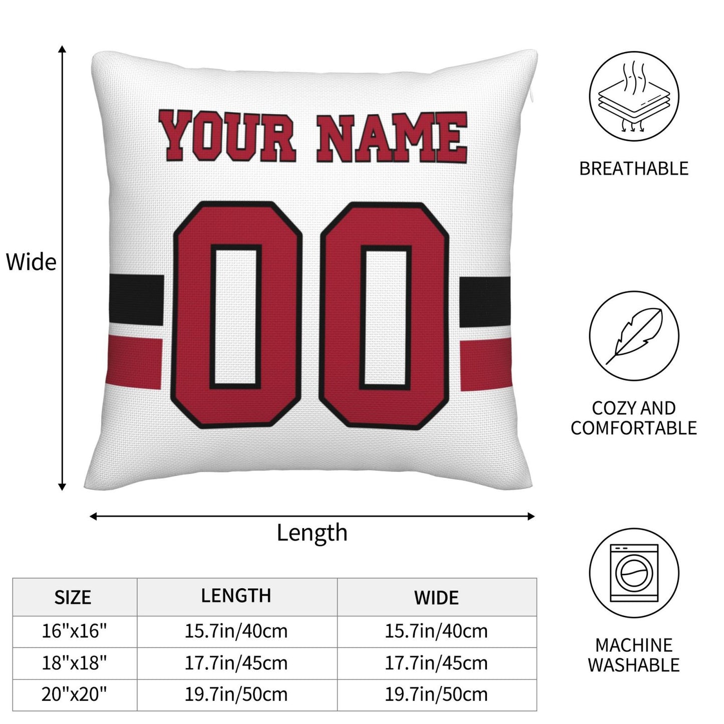 Atlanta Falcons Football Team Decorative Throw Pillow Case Print Personalized Football Style Fans Letters & Number Black Pillowcase Birthday Gift