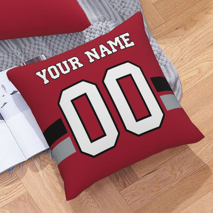 Atlanta Falcons Football Team Decorative Throw Pillow Case Print Personalized Football Style Fans Letters & Number Black Pillowcase Birthday Gift