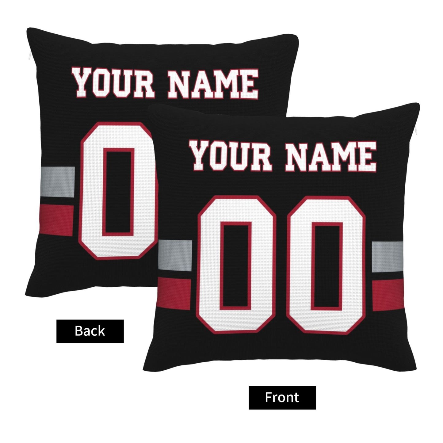 Atlanta Falcons Football Team Decorative Throw Pillow Case Print Personalized Football Style Fans Letters & Number Black Pillowcase Birthday Gift