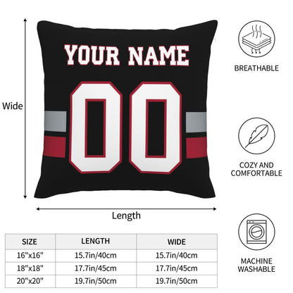 Atlanta Falcons Football Team Decorative Throw Pillow Case Print Personalized Football Style Fans Letters & Number Black Pillowcase Birthday Gift