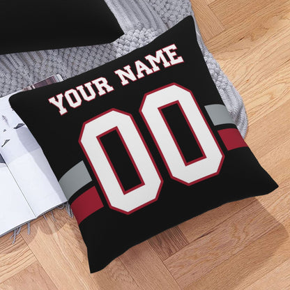 Atlanta Falcons Football Team Decorative Throw Pillow Case Print Personalized Football Style Fans Letters & Number Black Pillowcase Birthday Gift