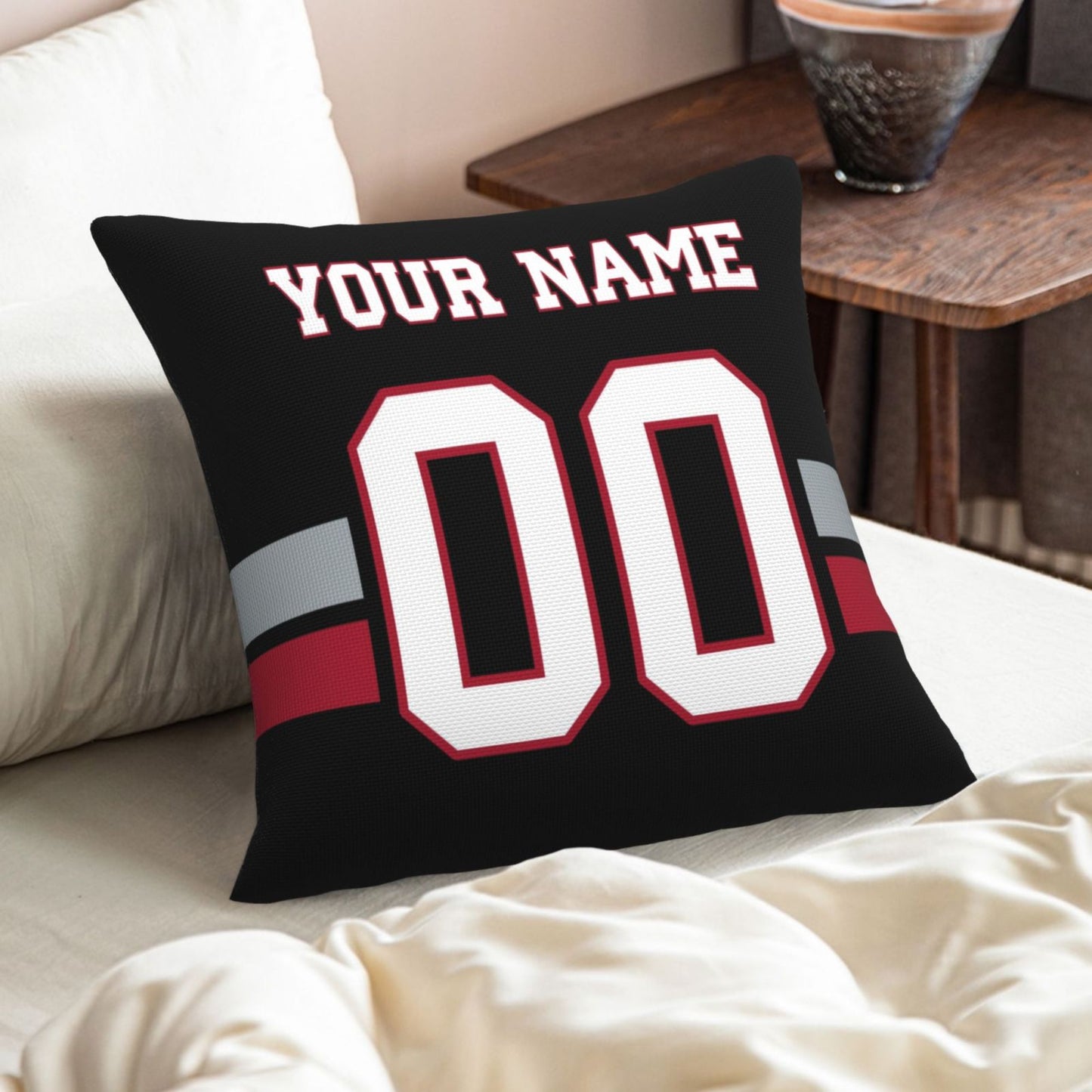 Atlanta Falcons Football Team Decorative Throw Pillow Case Print Personalized Football Style Fans Letters & Number Black Pillowcase Birthday Gift