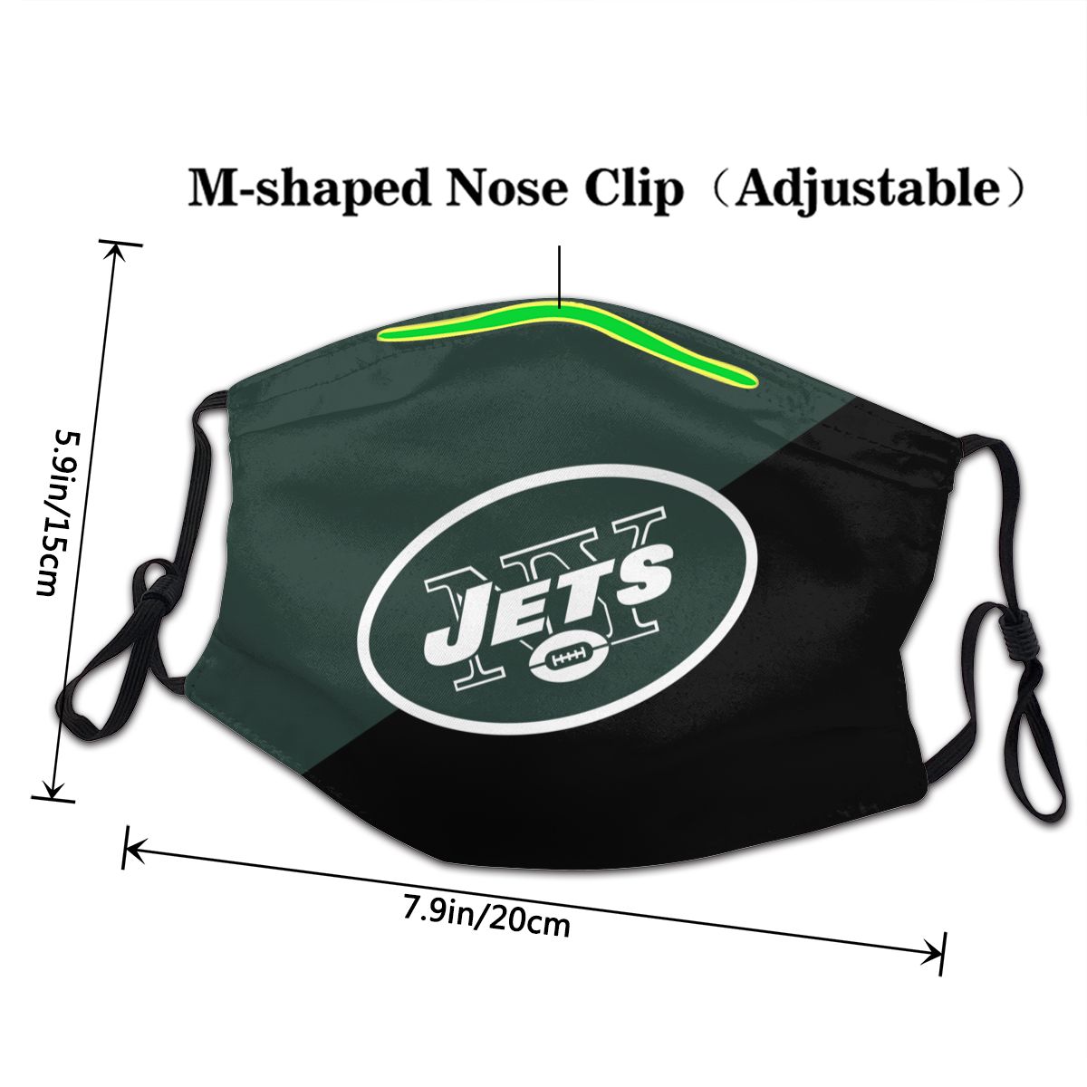 Custom Football Personalized New York Jets Dust Face Mask With Filters PM 2.5