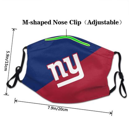 Custom Football Personalized New York Giants Dust Face Mask With Filters PM 2.5