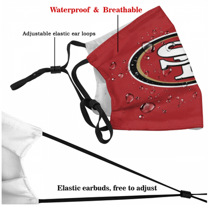 Print Football Personalized San Francisco 49ers Dust Mask With Filters 5 PCS