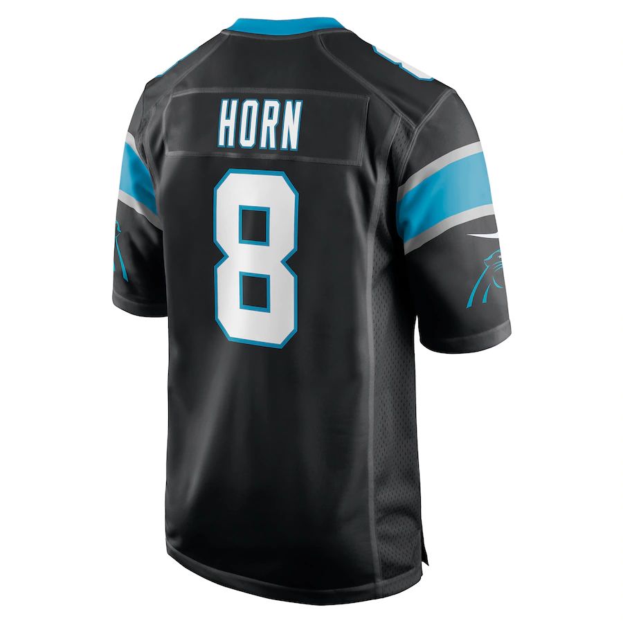 C.Panthers #8 Jaycee Horn Black Game Jersey Stitched American Football Jerseys