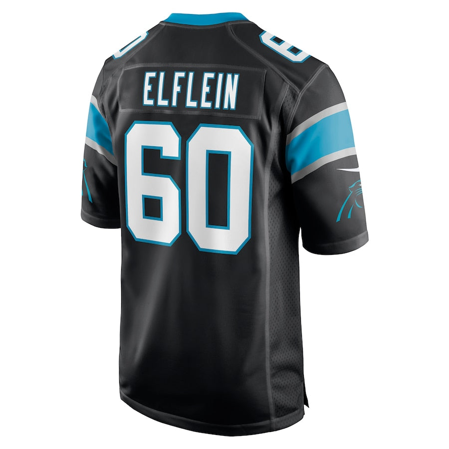 C.Panthers #60 Pat Elflein Black Game Jersey Stitched American Football Jerseys