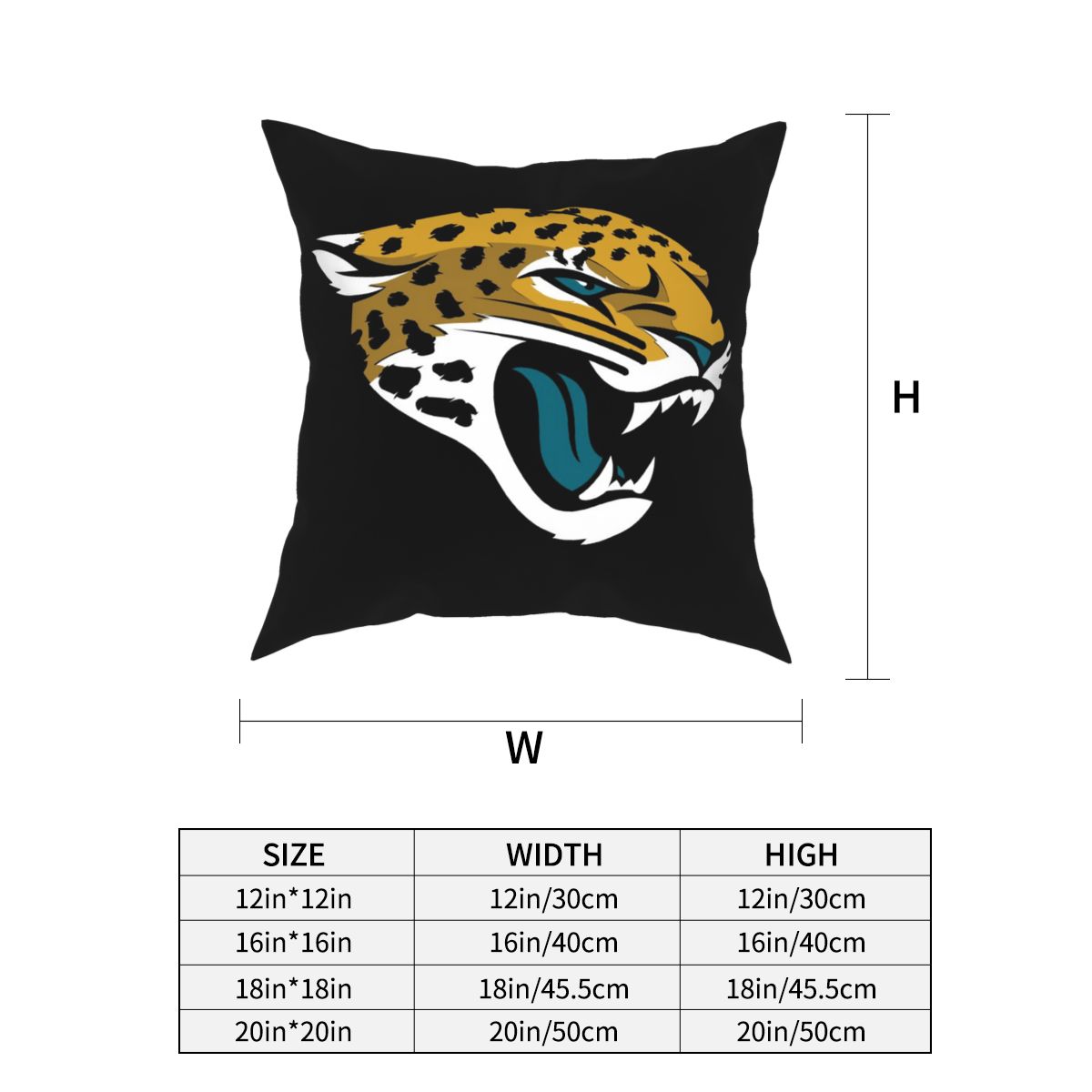 Custom Decorative Football Pillow Case Jacksonville Jaguars Black Pillowcase Personalized Throw Pillow Covers