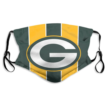 Custom Football Personalized GB Packer 01-Green Dust Face Mask With Filters PM 2.5