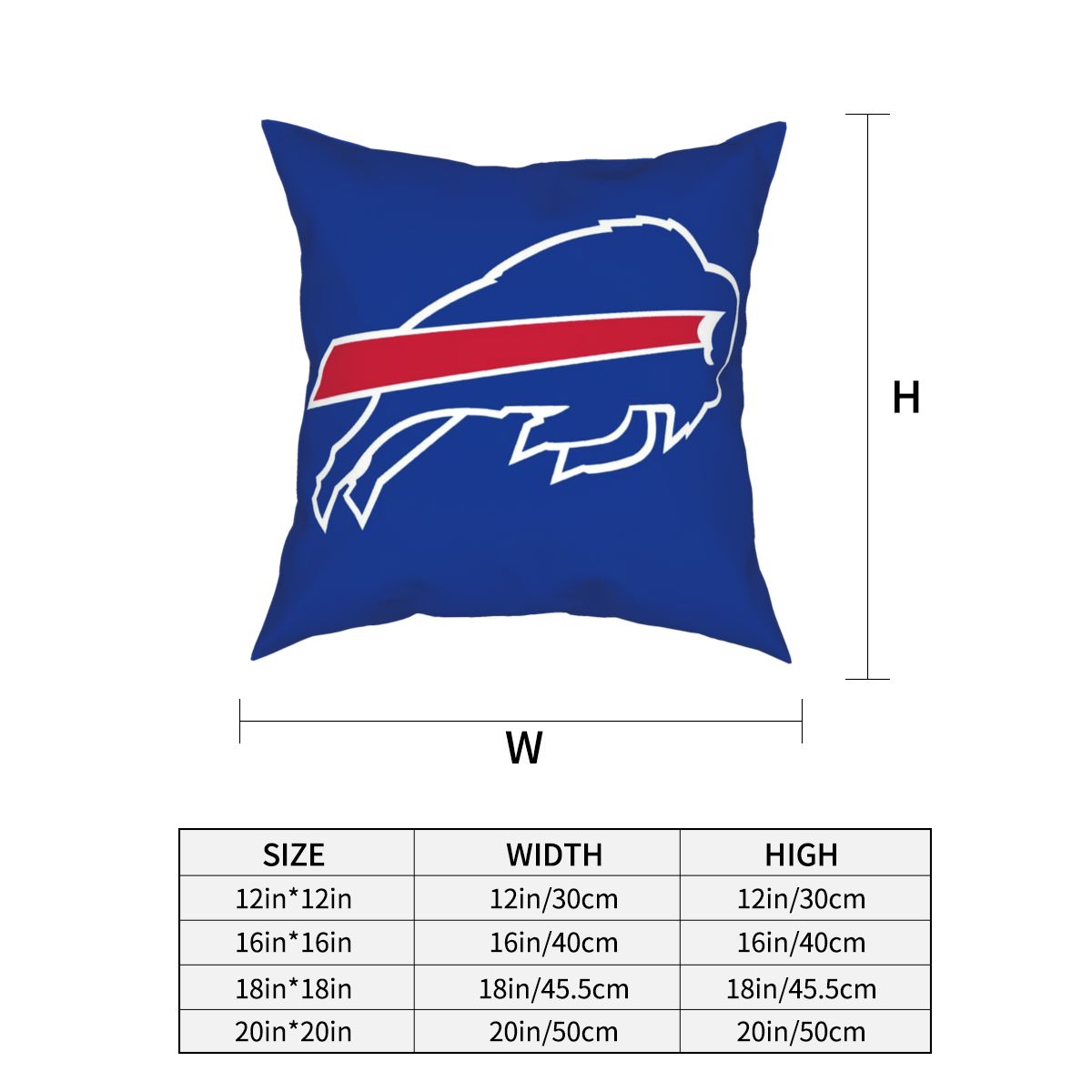 Custom Decorative Football Pillow Case Buffalo Bills Blue Pillowcase Personalized Throw Pillow Covers