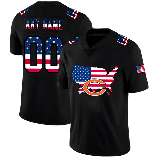 Custom Chicago Bears Football Black Limited Fashion Flag Stitched Jerseys