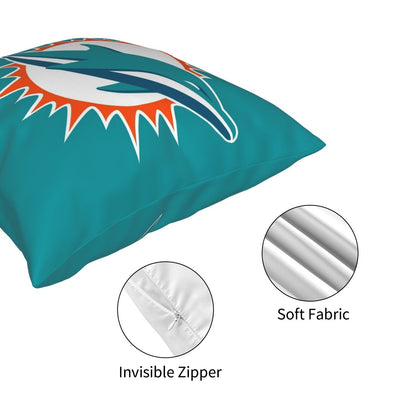 Custom Decorative Football Pillow Case Miami Dolphins Pillowcase Personalized Throw Pillow Covers