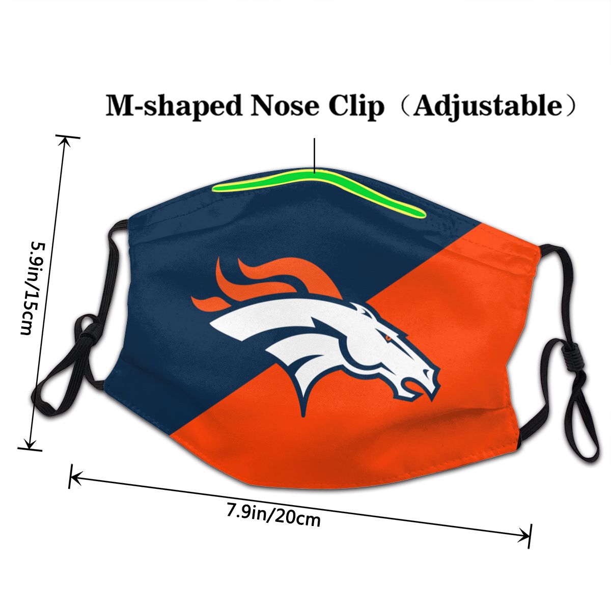 Custom Football Personalized Denver Broncos Dust Face Mask With Filters PM 2.5