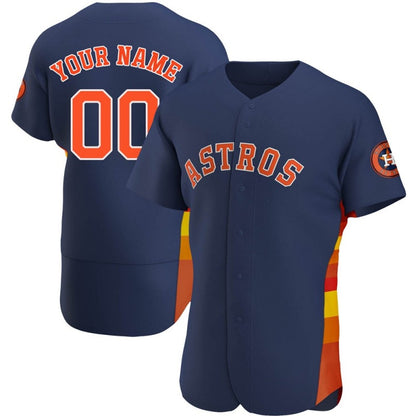 Custom Baseball Navy Houston Astros Jerseys Stitched Letter And Numbers Mesh for Men Women Youth Button Down Jersey Free Shipping