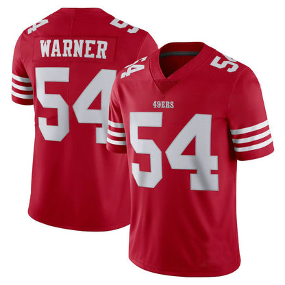 Custom 54 Fred Warner New SF.49ers Red Stitched American Football Jerseys 2022