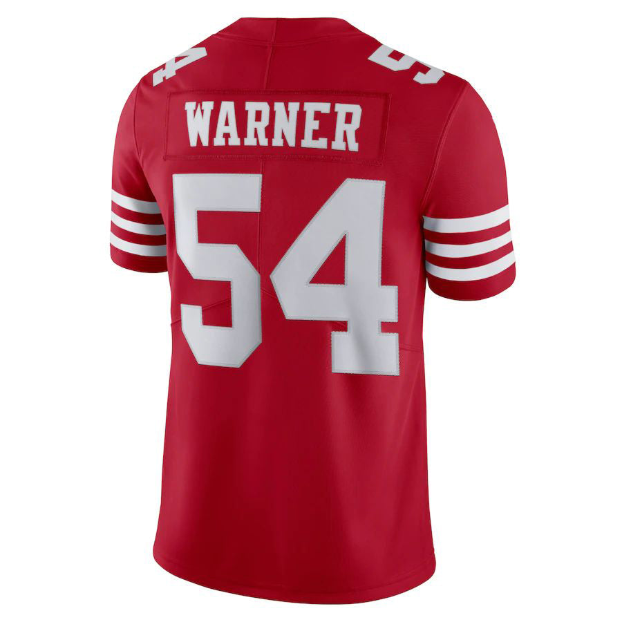 Custom 54 Fred Warner New SF.49ers Red Stitched American Football Jerseys 2022