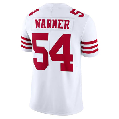 Custom 54 Fred Warner New SF.49ers White Stitched American Football Jerseys 2022