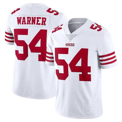 Custom 54 Fred Warner New SF.49ers White Stitched American Football Jerseys 2022