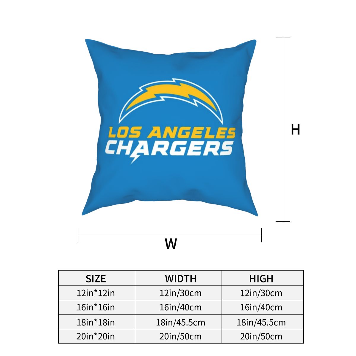 Custom Decorative Football Pillow Case 2020 New Los Angeles Chargers Powder Blue Pillowcase Personalized Throw Pillow Covers