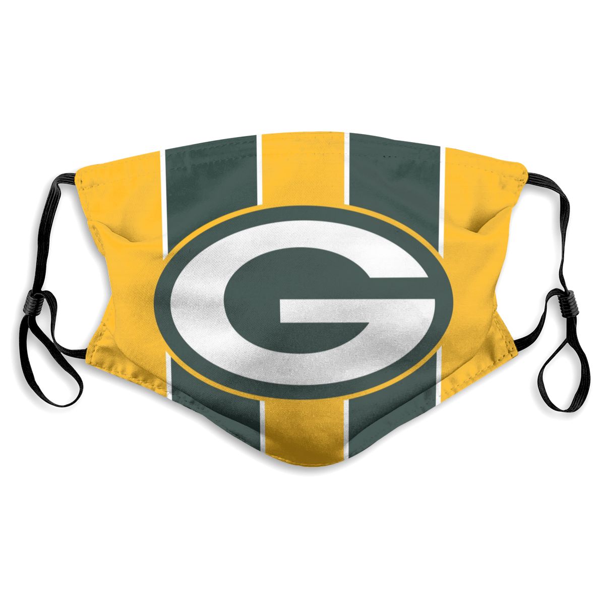 Custom Football Personalized GB Packer 01-Gold Dust Face Mask With Filters PM 2.5