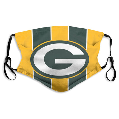 Custom Football Personalized GB Packer 01-Gold Dust Face Mask With Filters PM 2.5