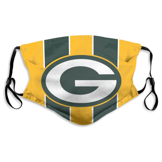 Custom Football Personalized GB Packer 01-Gold Dust Face Mask With Filters PM 2.5