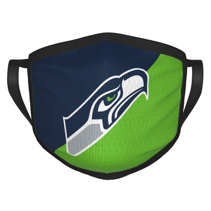 Custom Football Personalized Seattle Seahawks Dust Face Mask With Filters PM 2.5