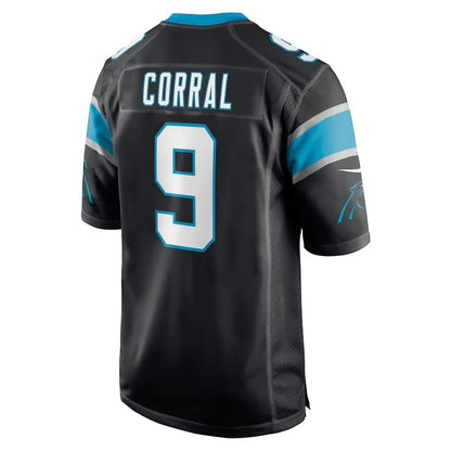 C.Panthers #9 Matt Corral Black 2022 Draft Pick Player Game Jersey Stitched American Football Jerseys