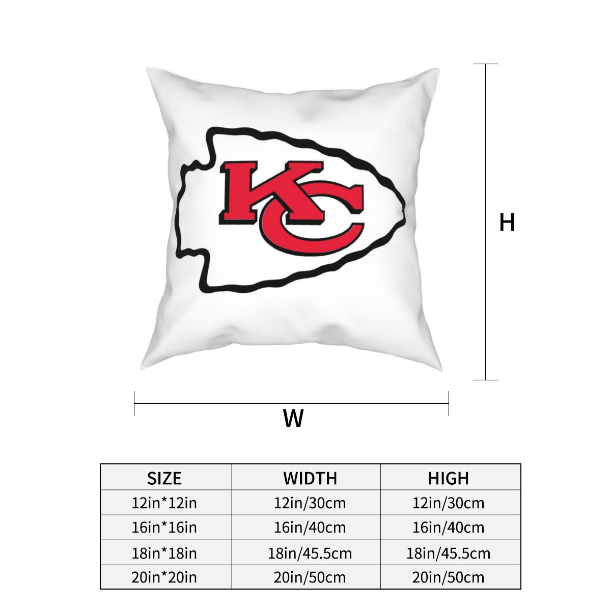 Custom Decorative Football Pillow Case Kansas City Chiefs White Pillowcase Personalized Throw Pillow Covers